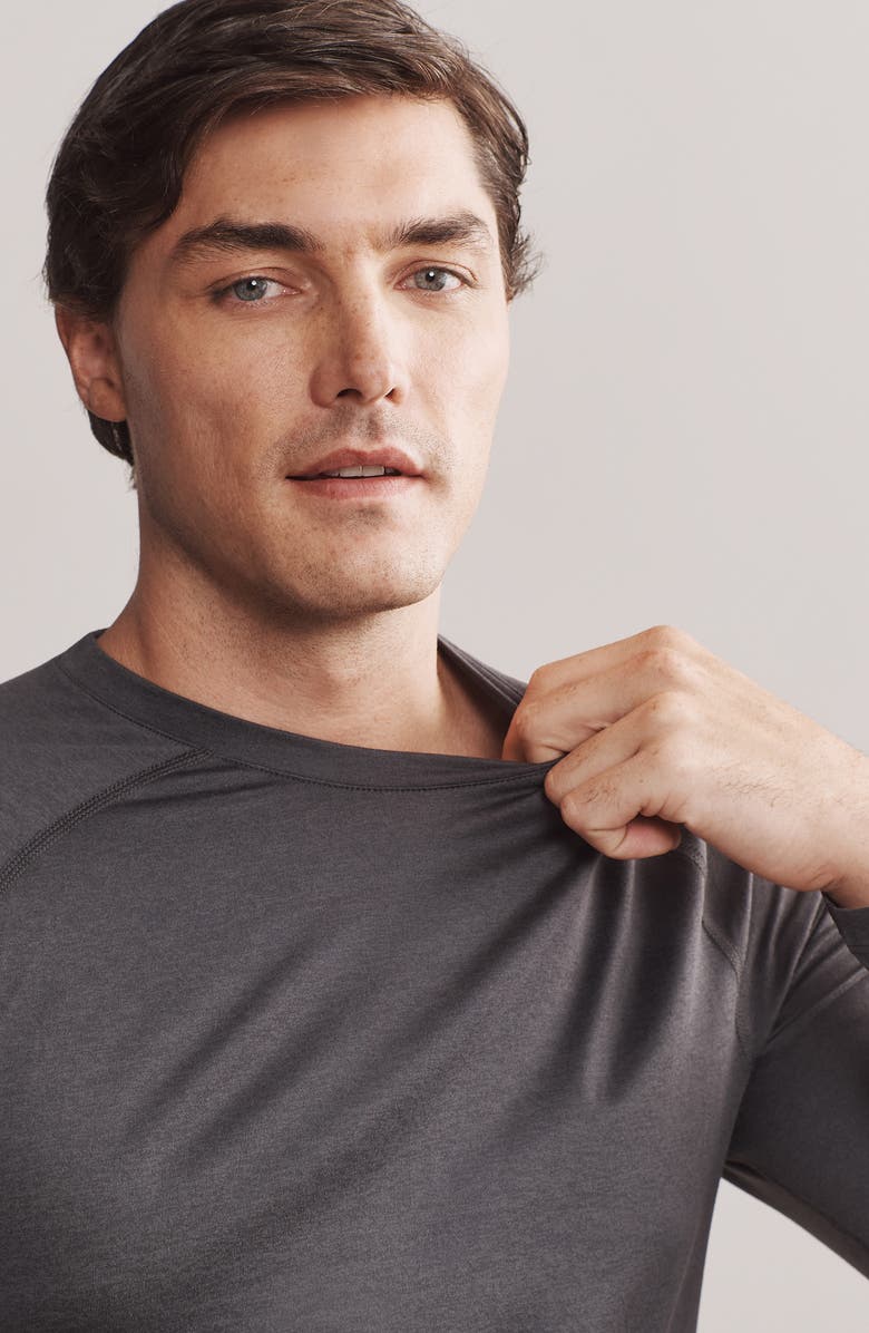 Rhone Atmosphere Long Sleeve Performance T-Shirt, Alternate, color, Asphalt Heather