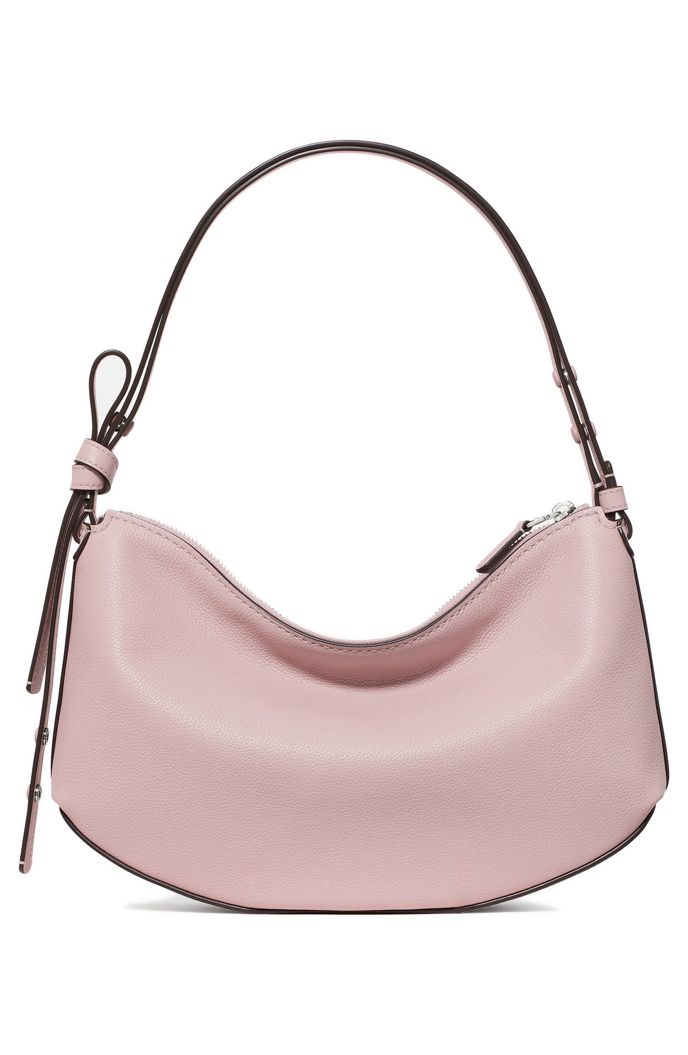 Loop Pebbled Leather Shoulder Bag, Alternate, color, SMOKEY PETAL