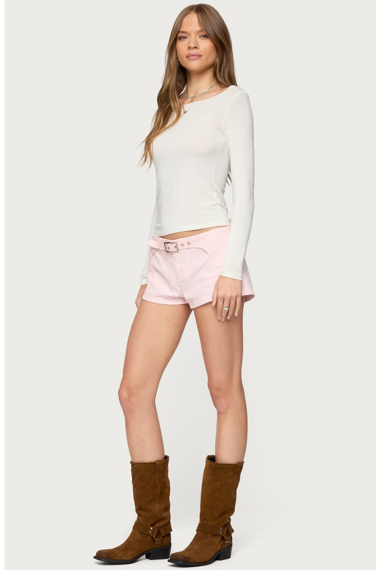 Vicco Belted Low Rise Shorts, Alternate, color, LIGHT-PINK