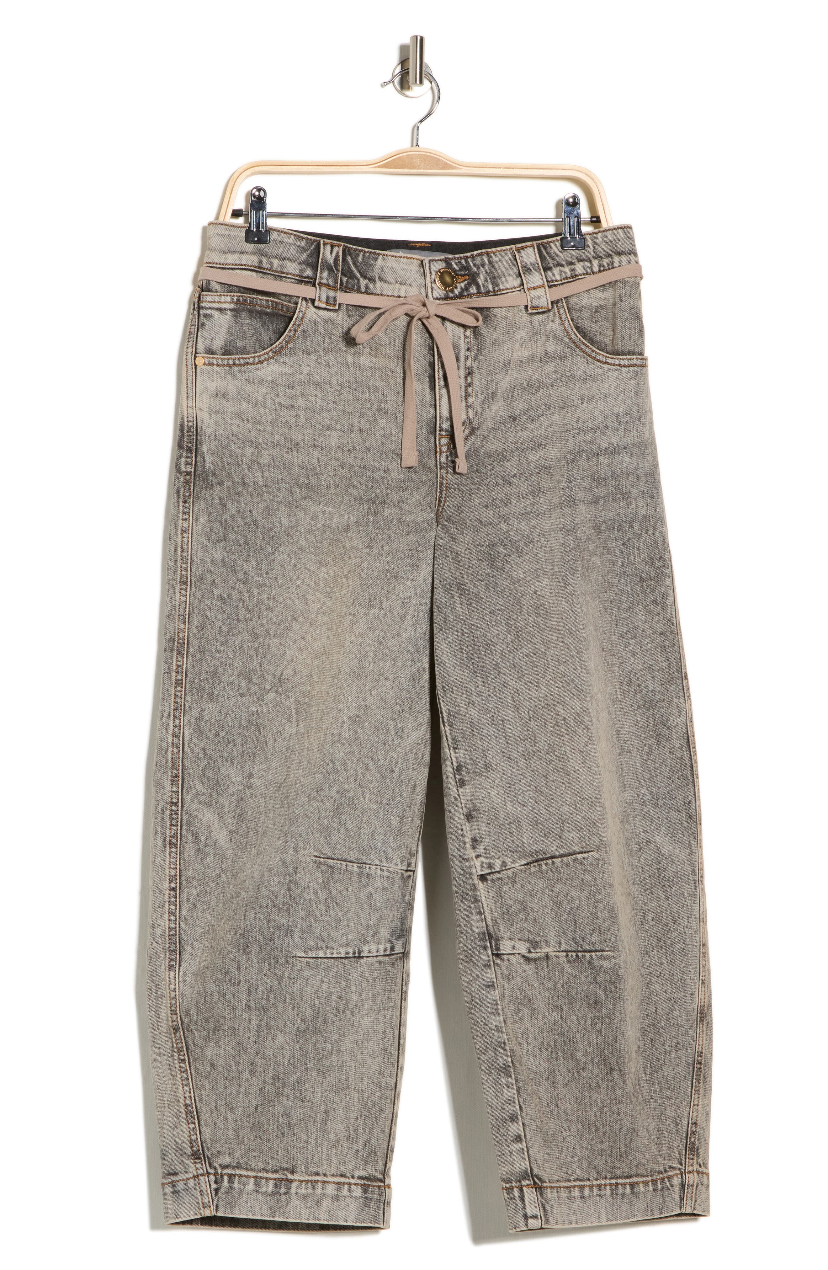 Democracy Tie Waist Barrel Leg Jeans