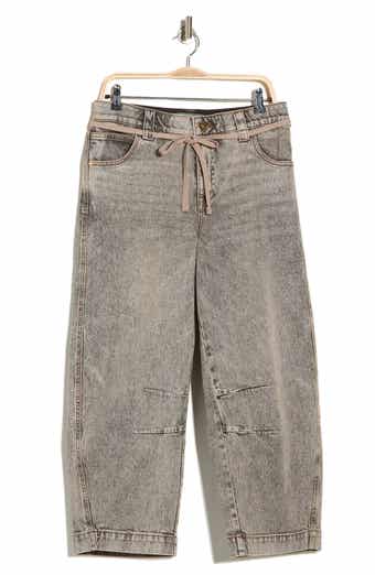 Democracy Tie Waist Barrel Leg Jeans