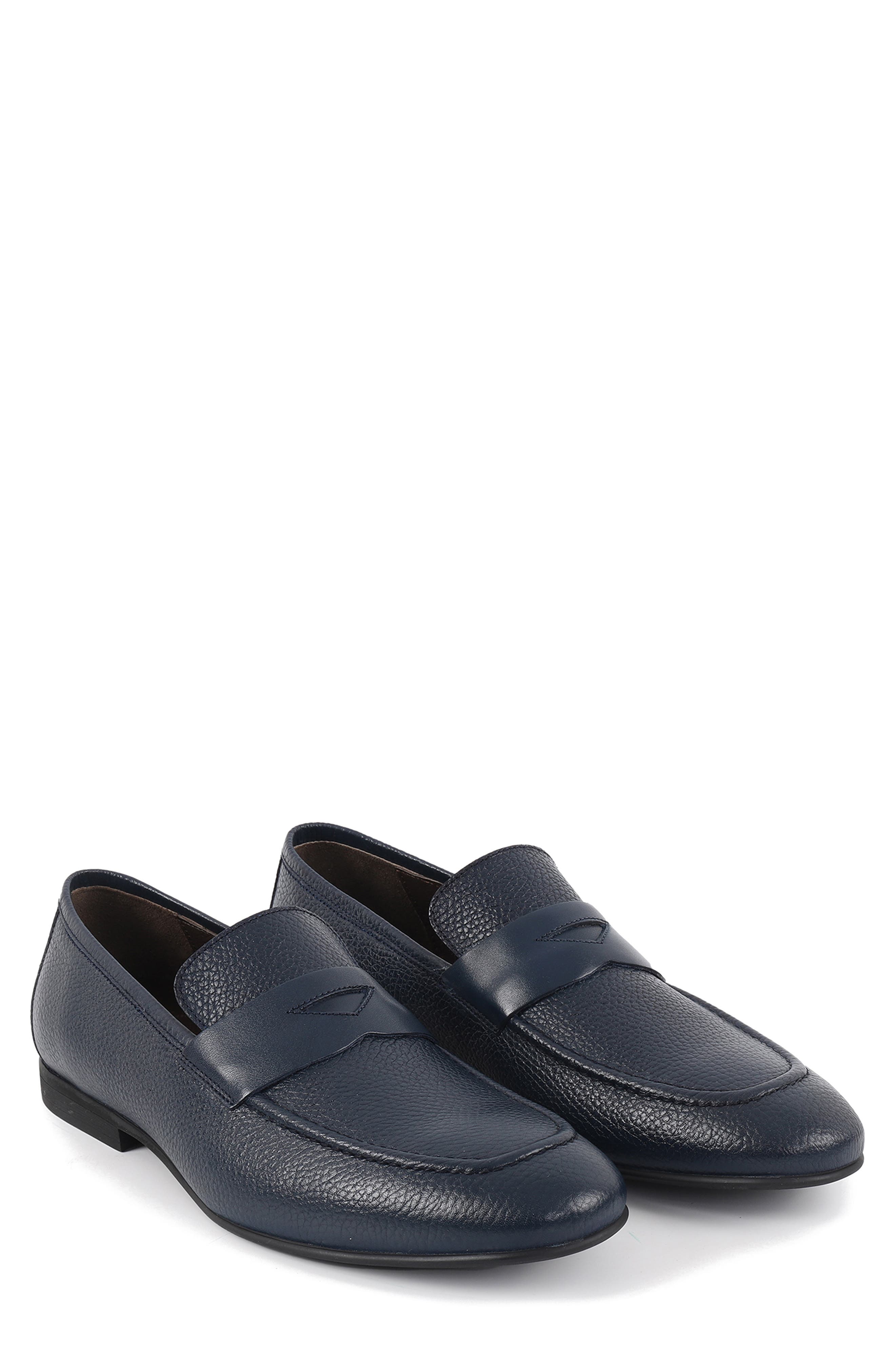 VELLAPAIS Amaretto Penny Loafer, Alternate, color, Navy Blue