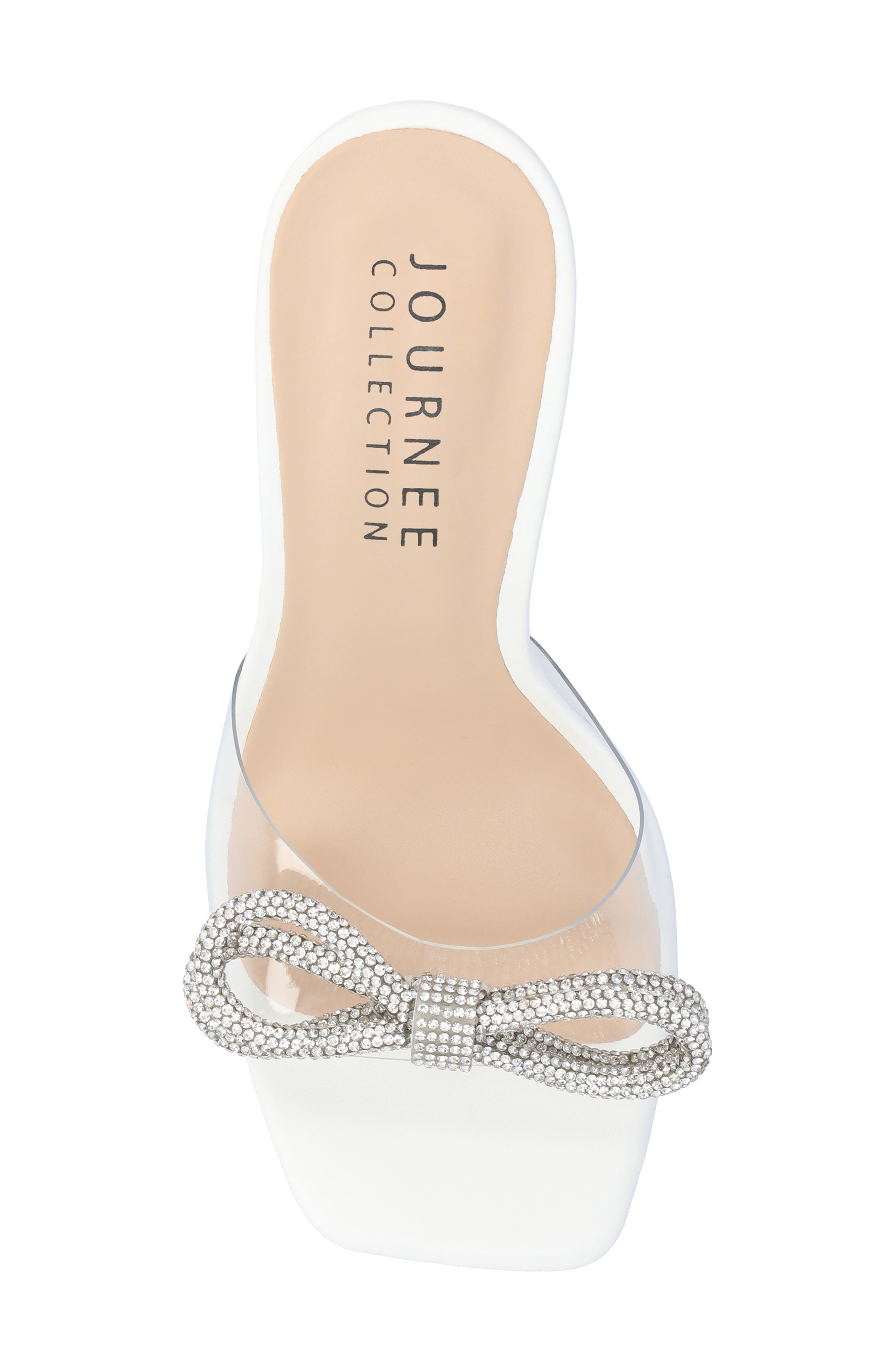 Journee Collection Fenella Embellished Clear Strap Stiletto Sandal, Alternate, color, White