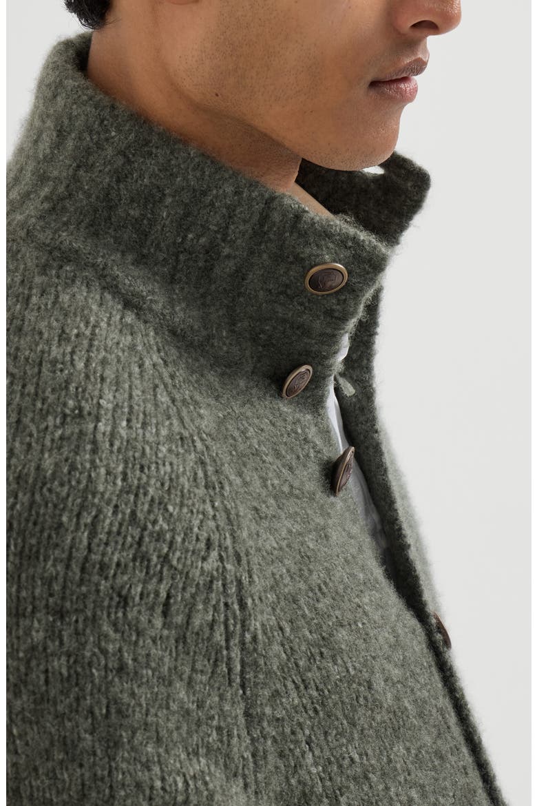 Cashmere and silk cardigan, Alternate, color, Military