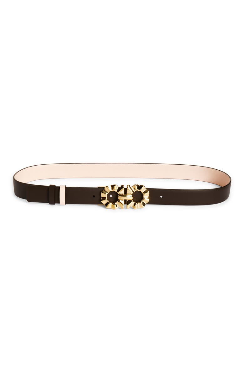 Gancio Buckle Reversible Leather Belt, Alternate, color, BALLET TESTA DI MORO