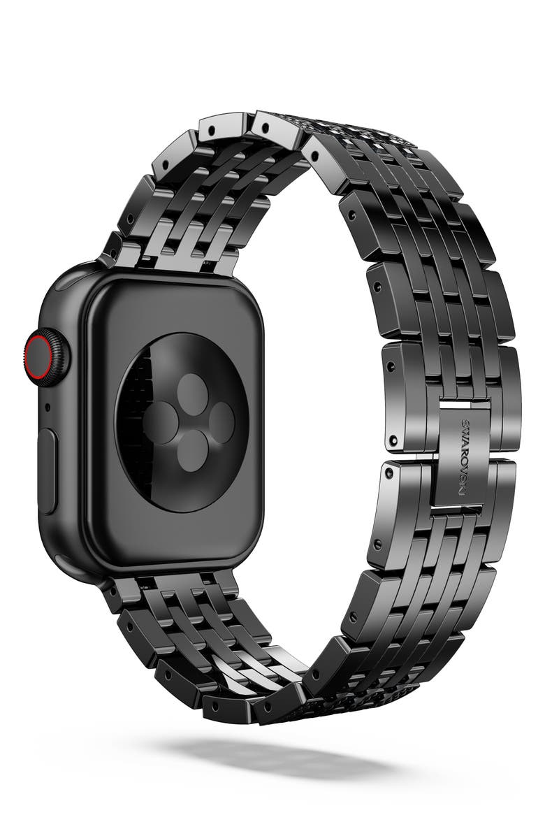 Swarovski Sparkling Princess 20mm Apple Watch<sup>®</sup> Watchband, Alternate, color, Black