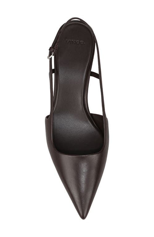 Vince Bianca Leather Kitten Slingback Pumps