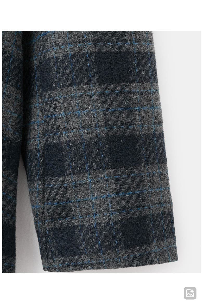 Plaid Hooded Coat, Alternate, color, NAVY