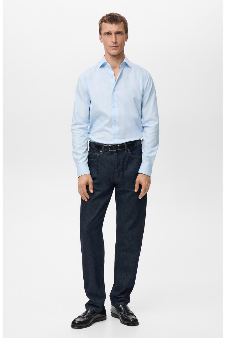 Slim Fit Stripe Cotton Button-Up Shirt, Alternate, color, SKY BLUE