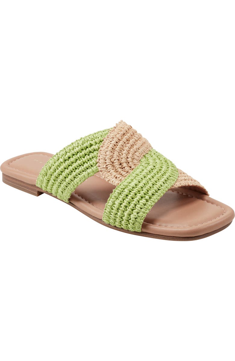 Marc Fisher LTD Navie Slide Sandal, Main, color, Green/ Natural