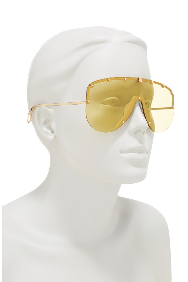 99mm Shield Sunglasses, Alternate, color, GOLD GOLD YELLOW/ MUS