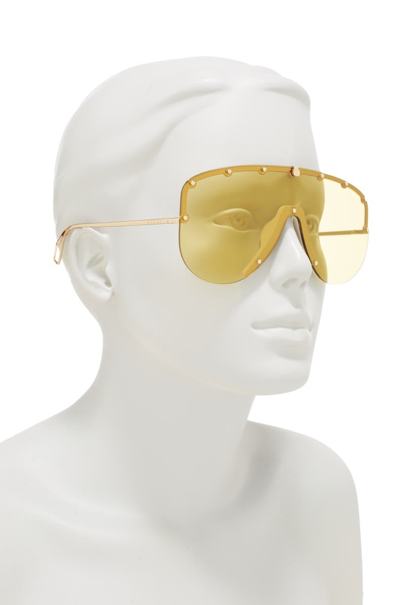 Gucci 99mm Shield Sunglasses, Alternate, color,
