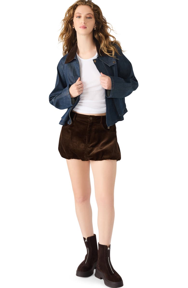 Steve Madden Simona Corduroy Bubble Skirt, Alternate, color, Dark Espresso