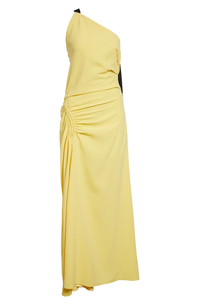 Proenza Schouler Sirena One-Shoulder Crinkle Dress, Alternate, color, Yellow