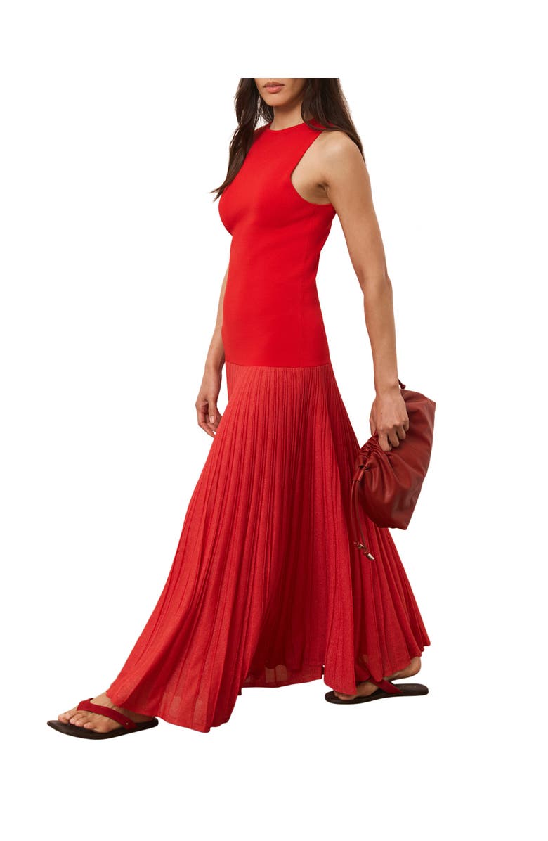 MINT VELVET Knit Pleated Maxi Dress, Alternate, color, Red