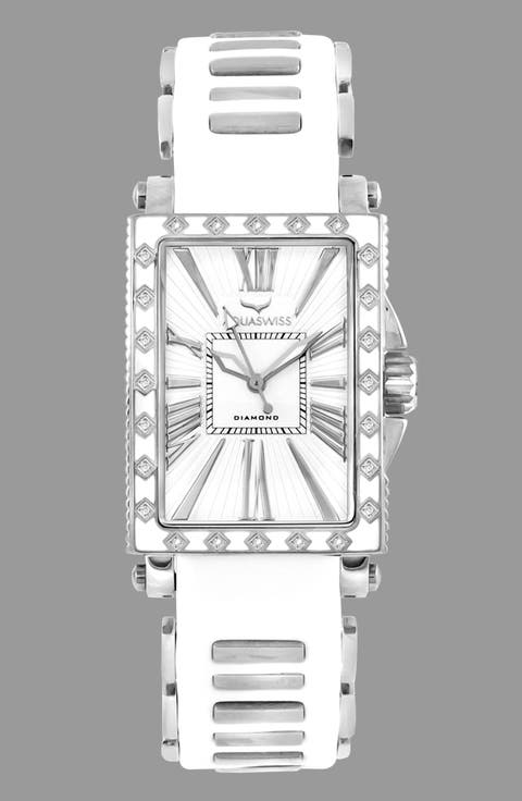 Grace Silicone Strap Diamond Watch, 58mm