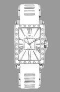 AQUASWISS Grace Silicone Strap Diamond Watch, 58mm