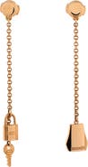 Pre-Owned Hermes Kelly Clochette Drop Earrings 18K Rose Gold