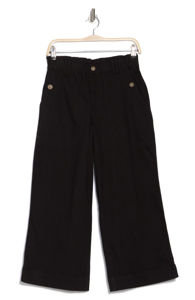 Democracy Wide Leg Ankle Crop Pants, Alternate, color, Black