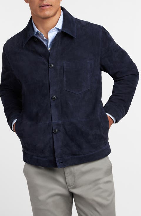 City Suede Button-Up Shirt Jacket