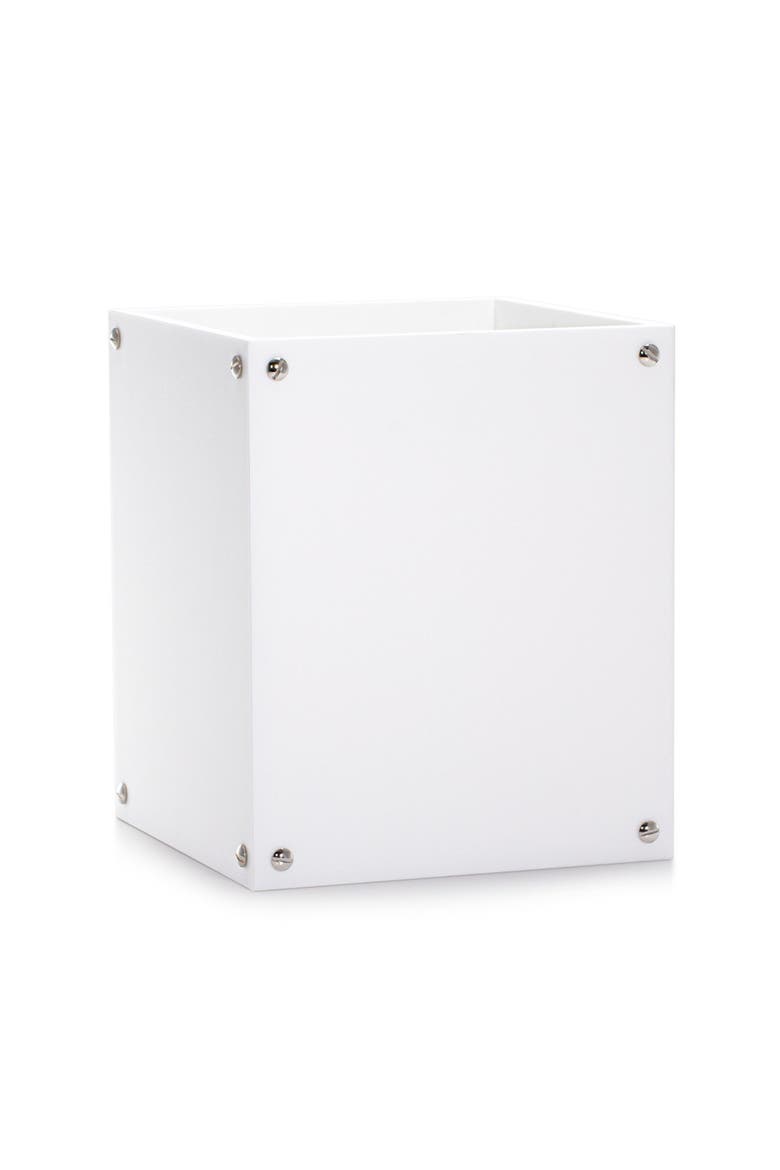 Tornillo Chrome Waste Basket, Main, color, WHITE