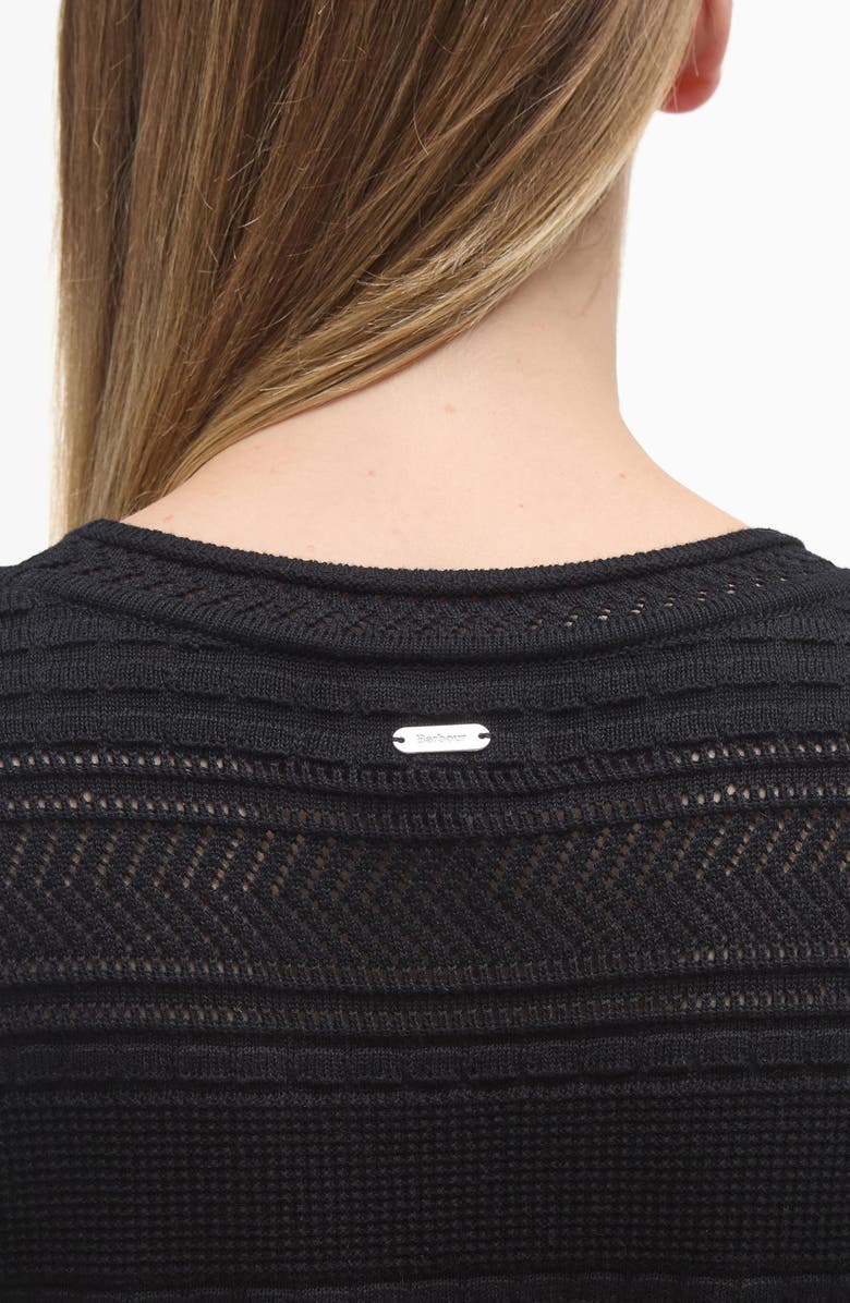 Barbour Mia Short Sleeve Cotton Minidress, Alternate, color, Black