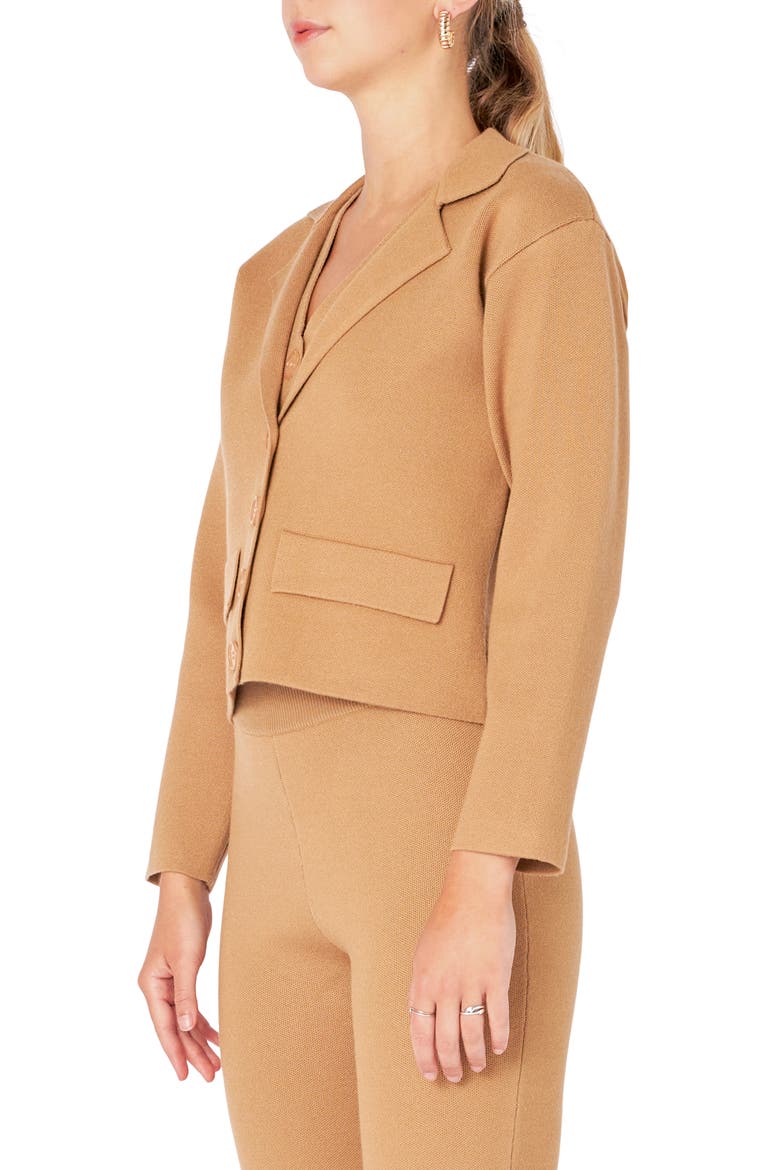 Sweater Blazer, Alternate, color, CAMEL