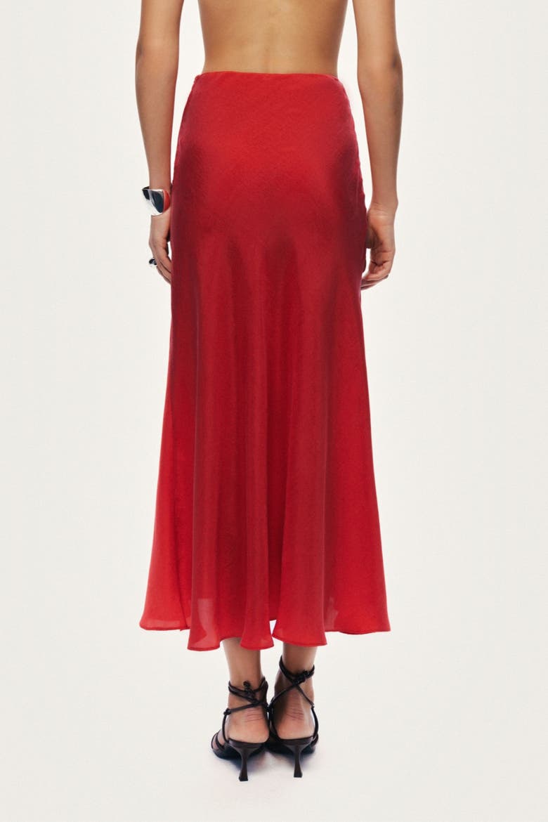 Pleated Midi Skirt, Alternate, color, Red