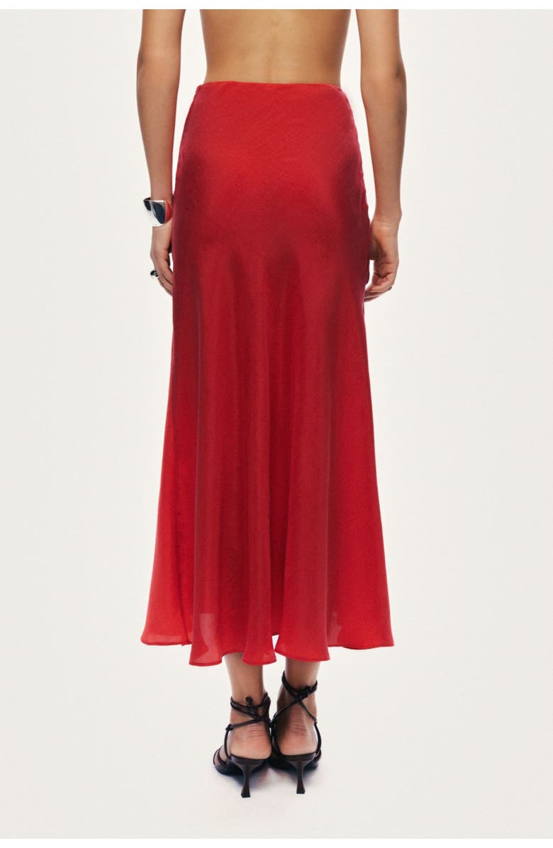 Nocturne Pleated Midi Skirt, Alternate, color, Red