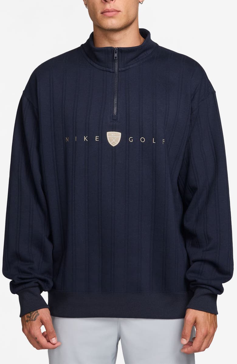 Nike Therma-FIT Half-Zip Sweatshirt, Main, color, College Navy/ Limestone