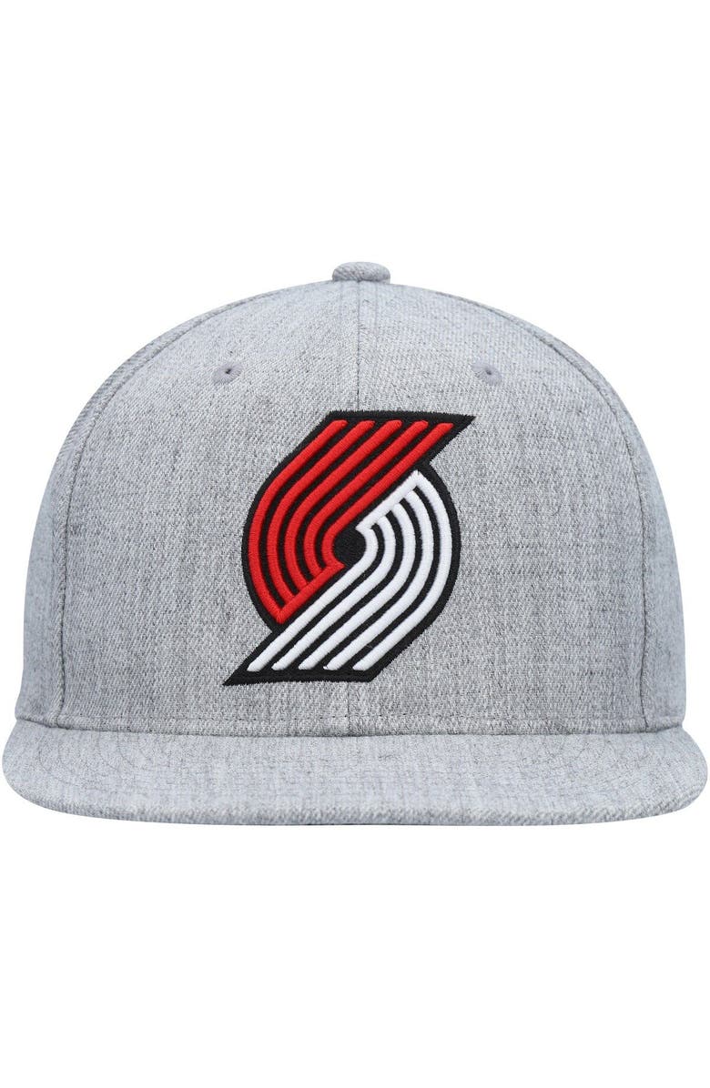 Mitchell & Ness Men's Mitchell & Ness Heather Gray Portland Trail Blazers Hardwood Classics 2.0 Snapback Hat, Alternate, color,