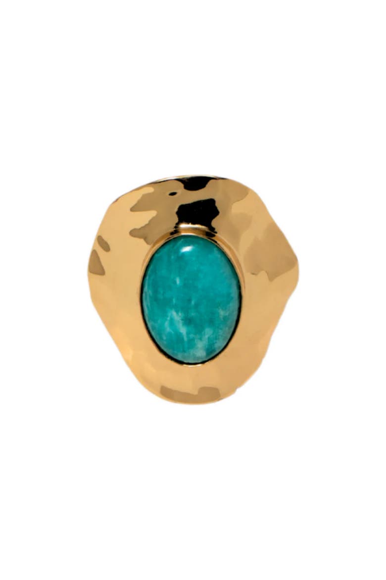 Amazonite Cabochon Statement Ring, Alternate, color, GOLD