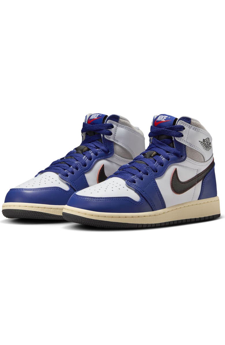 Nike Kids' Air Jordan 1 Retro High OG Basketball Sneaker, Main, color, White/ Black/ Neutral Grey