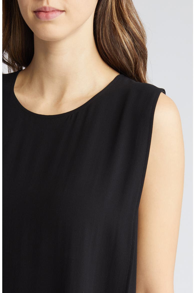 Matte Silk Shift Dress, Alternate, color, BLACK
