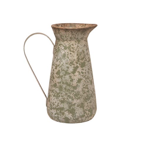 12.75 Inch Brown Spring Pitcher Planter Tabletop Decoration for Outdoor Use Polyresin Garden Accent