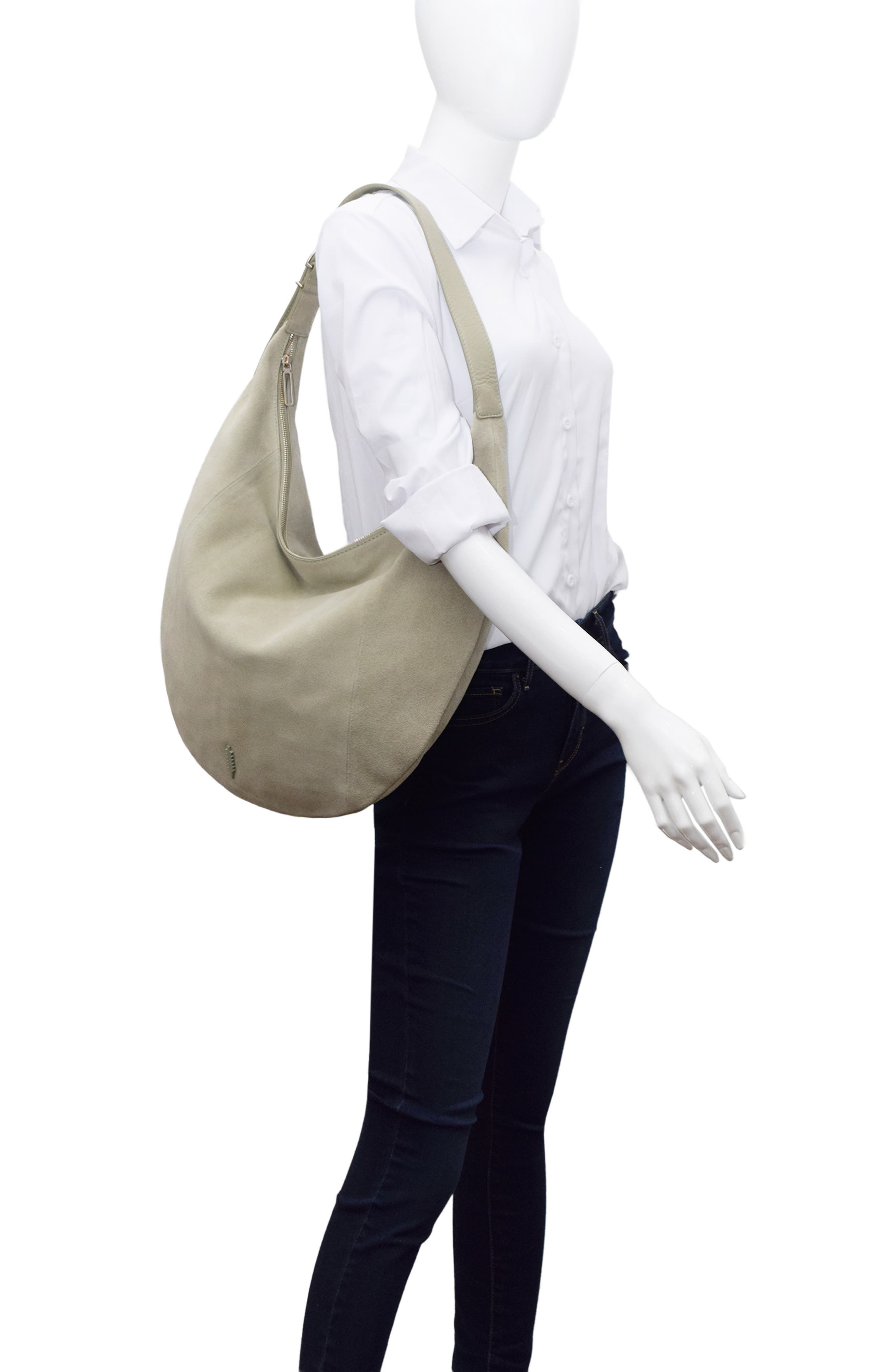 Thacker Oversize Wyatt Suede Hobo Bag, Alternate, color, Sage