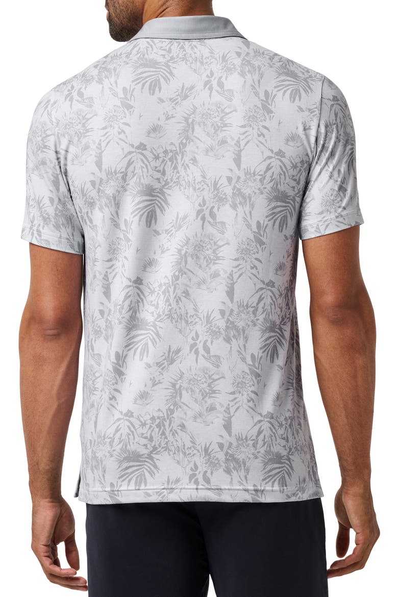 Featherweight Season Performance Floral Polo, Alternate, color, HEATHER LIGHT GREY