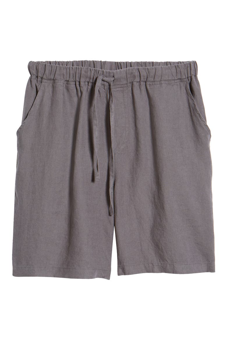 Linen Lounge Shorts, Alternate, color, COAL