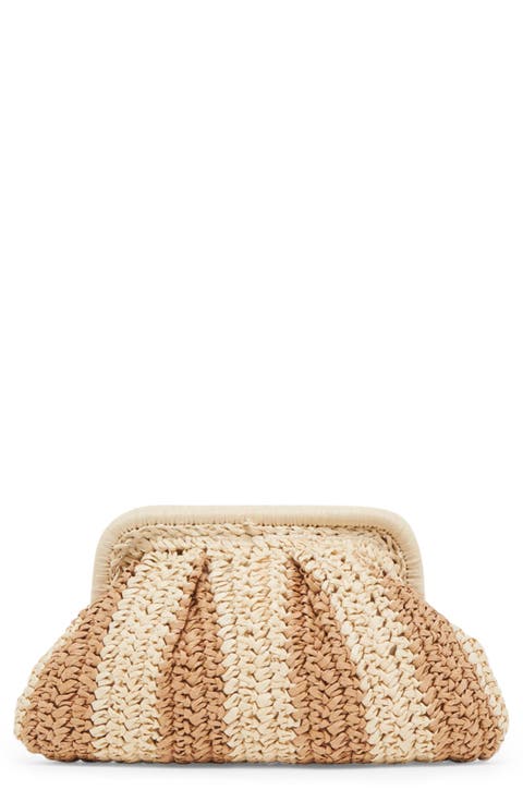 Hydra Convertible Raffia Clutch