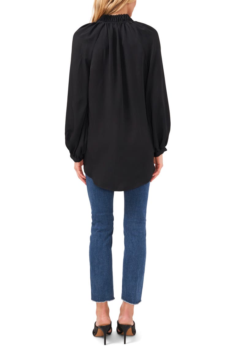 Tie Neck Blouse, Alternate, color, RICH BLACK