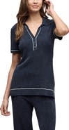 Barefoot Dreams® CozyChic® Ultra Lite® Contrast Stripe Rib Polo