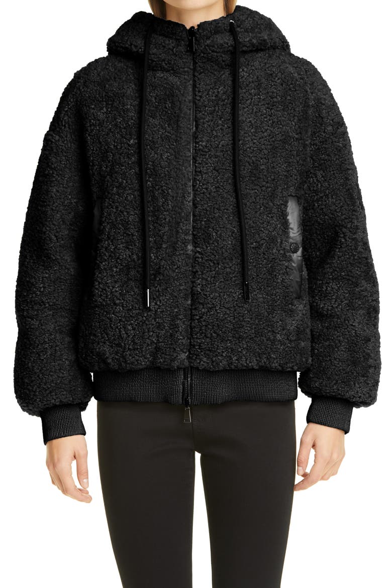 Ilet Reversible Faux Shearling Puffer Jacket, Main, color, BLACK