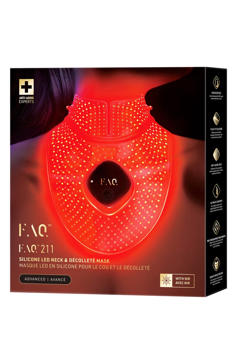 FOREO FAQ<sup>™</sup> 211 Silicone LED + Near-Infrared Neck & Décolleté Mask, Alternate, color,