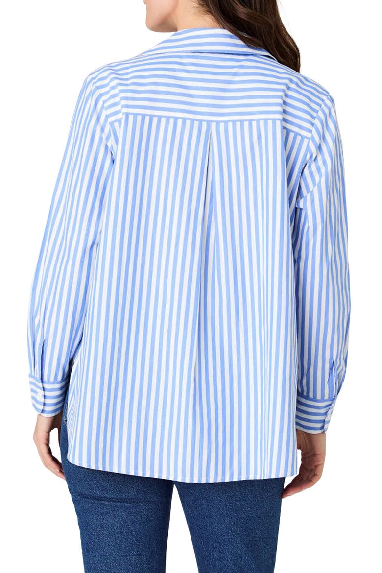 Stripe Relaxed Popover Shirt, Alternate, color, BLUE / LINEN