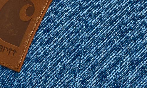 Carhartt Work In Progress Lincoln Logo Patch Denim Baseball Cap In Blue (bleached)