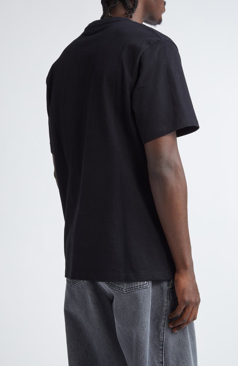 JW Anderson Anchor Logo Embroidered Cotton T-Shirt, Alternate, color, Black 999