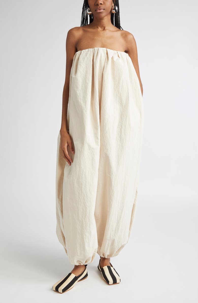 Jacquemus The Calisson Combination Oversize Strapless Parachute Jumpsuit, Alternate, color,