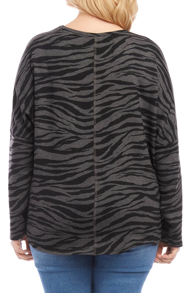 Karen Kane Animal Print Long Sleeve Pick-Up Top, Alternate, color, 