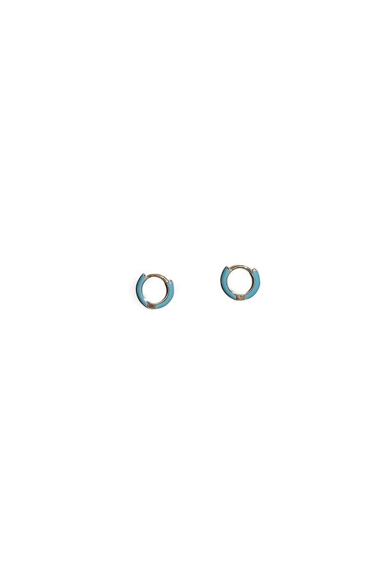Enamel Huggie Earrings, Main, color, Cloudless Sky Blue