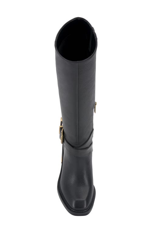 Vince Camuto Gini Extra Wide-calf Buckled Knee-high Riding Boots In Black